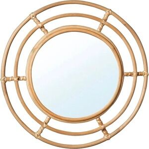 IKEA BUSKBO Mirror Rattan Wall Decor 16.5" Round Boho 105.310.51 NEW